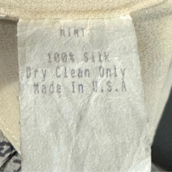 MINT Vintage 2Piece Set Silk Blouse Silk Wool Skirt Cream Dandelion Print Size 8 - Picture 9 of 15